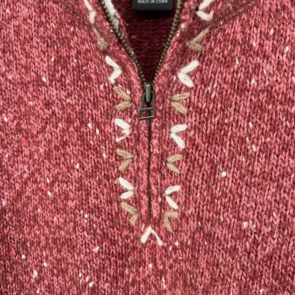 Woolrich Sweater Womens L Wool Mock Neck Hippie Granola Heritage Outdoor Folk - Picture 4 of 11